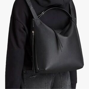 All Saints Black Leather Shoulder Bag